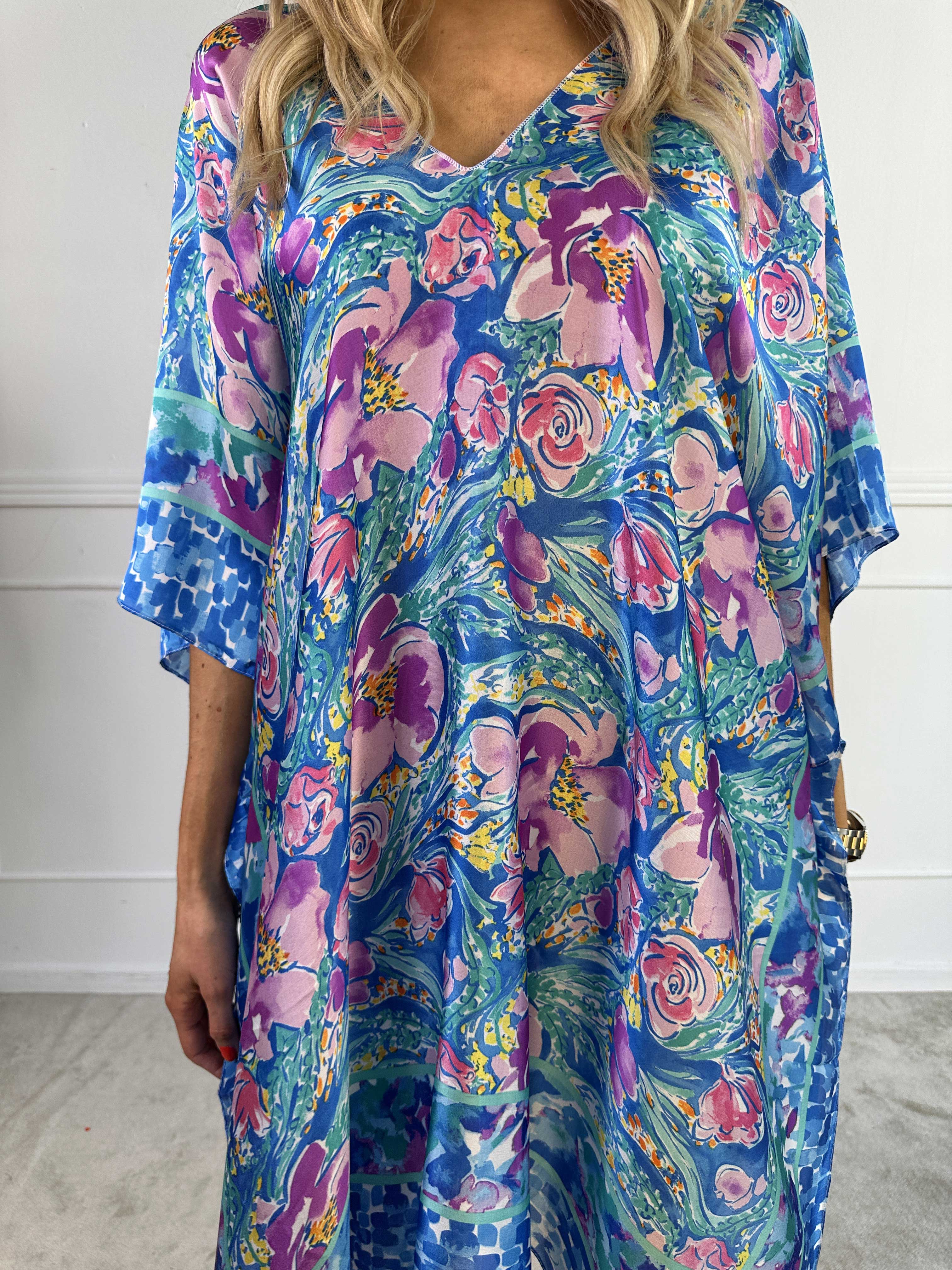 Fryd - Mönstrad tunika i mjuk viskos och siden